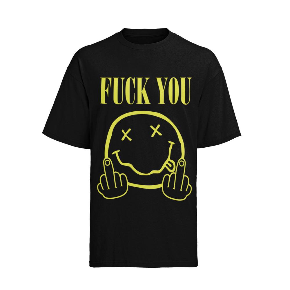 

Fuck You FCK Nirvana Parodie Funny Kurt Cobain Herren T-Shirt Baumwolle L
