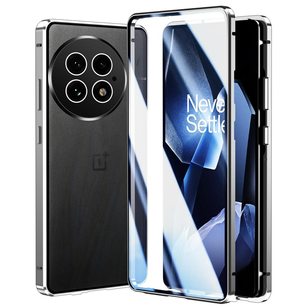 For OnePlus 13 Case Double Sides Tempered Glass Full Protection Phone Cover with Magnetic Metal Frame
