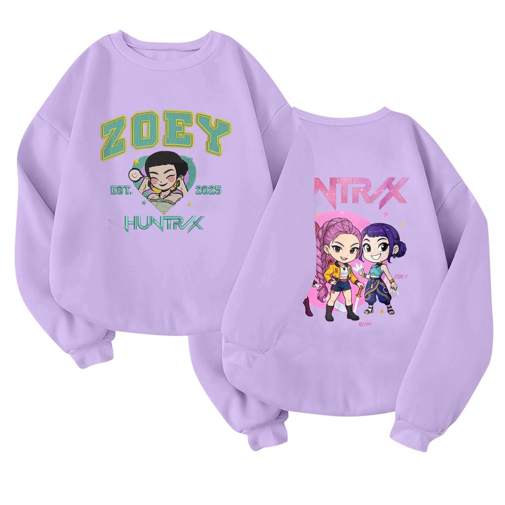 Children's Fashionable Lightweight Long-sleeved Round Neck Pullover With Pockets Printed Pullover
