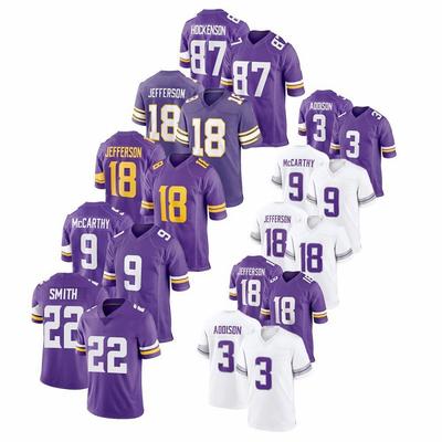 Maillot de Football Enfant NFL Brodé Minnesota Vikings Vêtements pour Fans