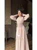 Retro Long Sleeve Waist-Cinching Fairy Dress 2025 - European and American Spring Style