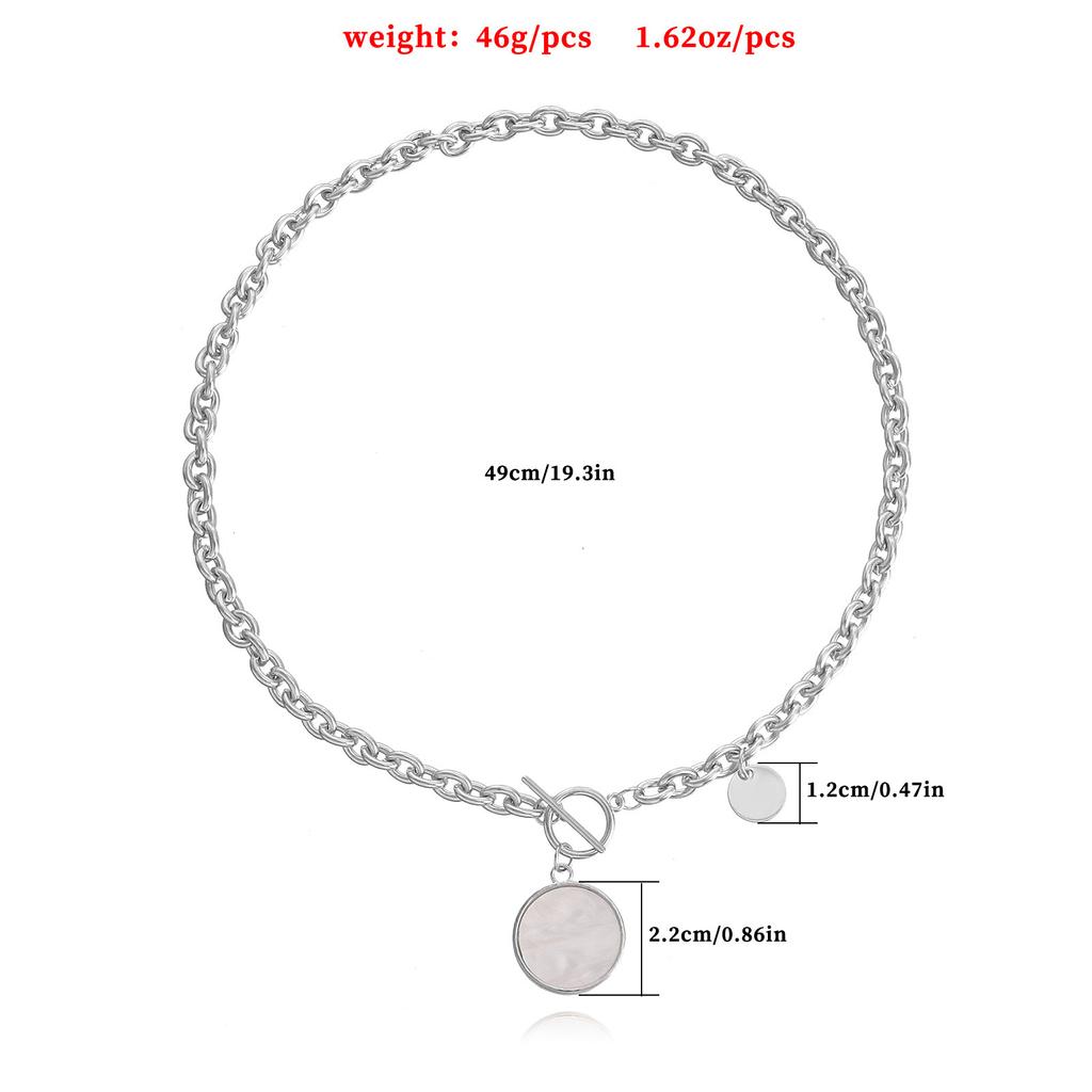 Niche Design High-end Splicing Chain Imitation Fritillary Pendant Necklace Women's Cold Wind OT Buckle Pearl Necklace