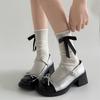 Mary Jane small leather shoes high heels French summer 2025 new retro thick heel bow single shoes small fragrant style