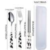 3pcs-Portable Tableware Set With Storage Case, Spoons, Forks, Chopsticks For Workplace Home Restaurant, Kitchen Utensils