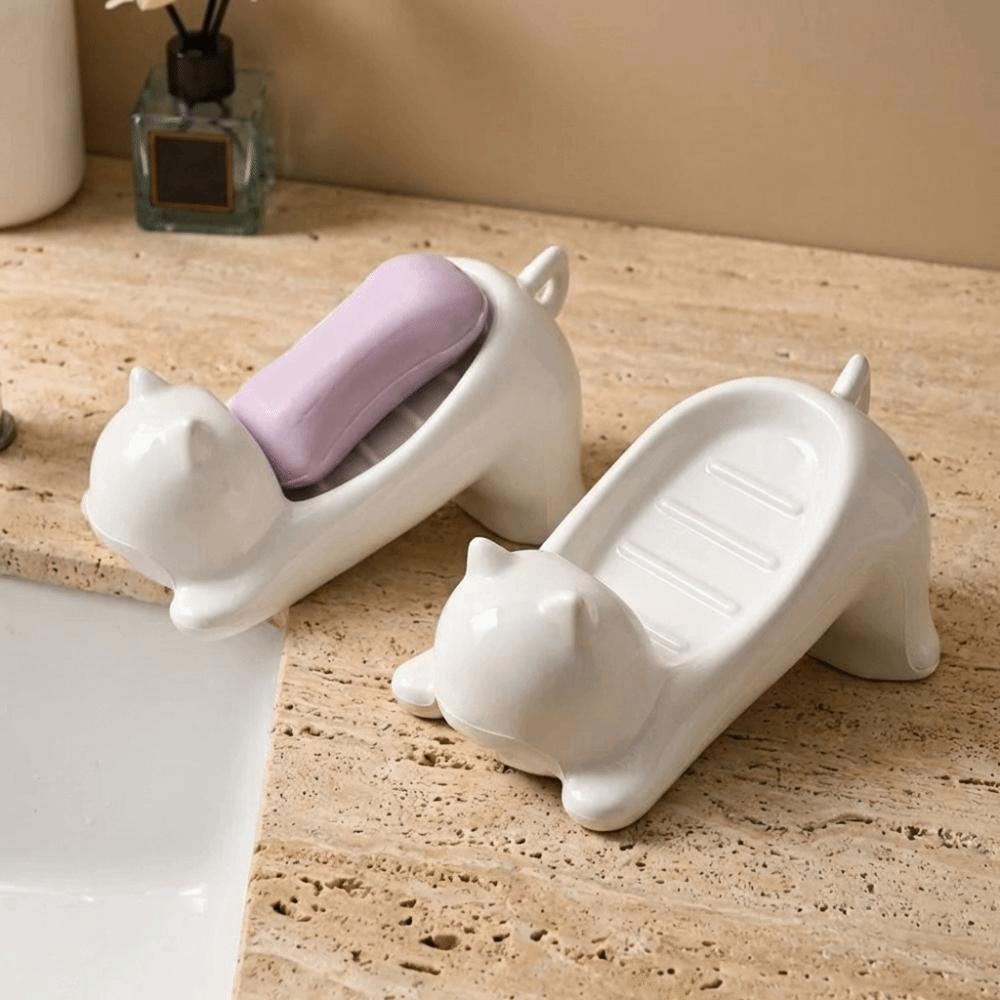 Self Draining Plastic Soap Dish Creative Bathroom Soap Holder Soap Drain Plate  Household