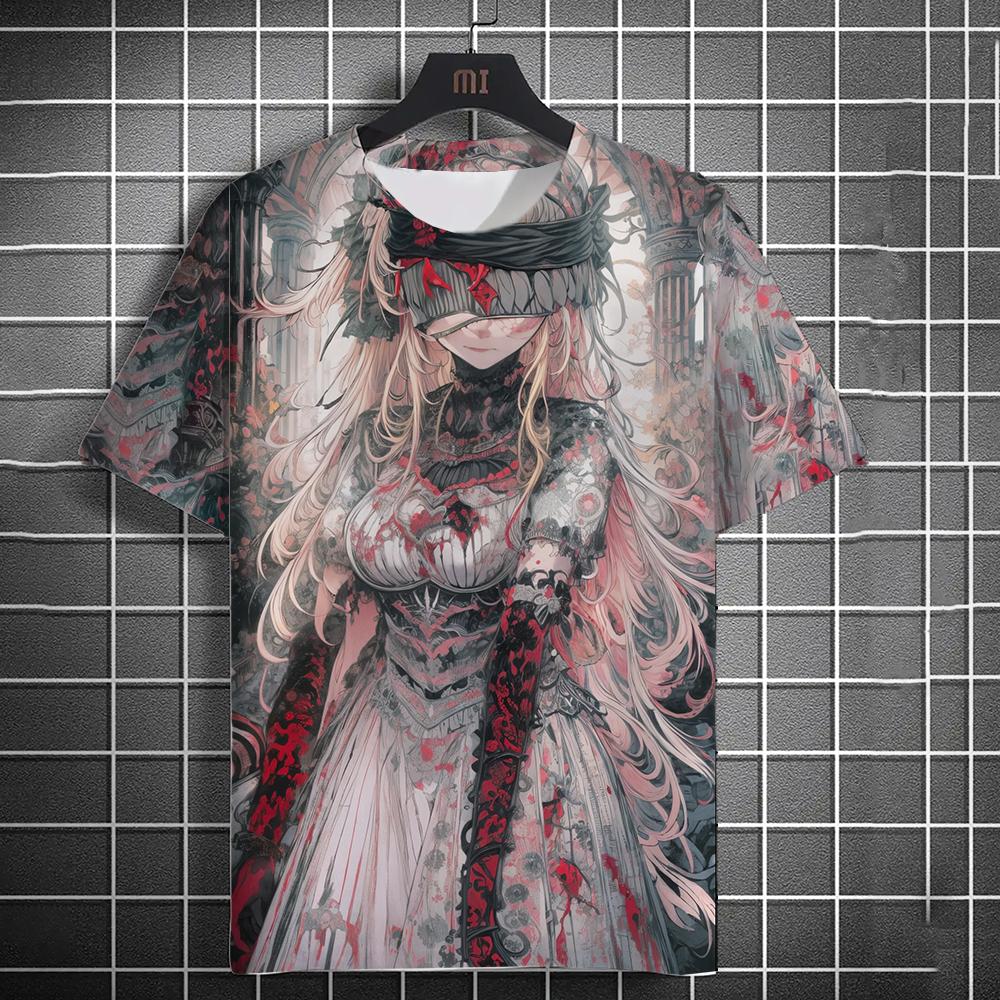 Summer Fashion Anime Girl 3D Print T-Shirts Streetwear Men Casual Oversized O-Neck Short Sleeved Tees Tops Clothing