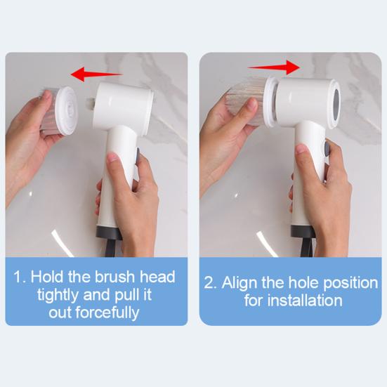 Cordless Cleaning Brush Rechargeable Quick Charging Electric Spin Scrubber with 360-Degree