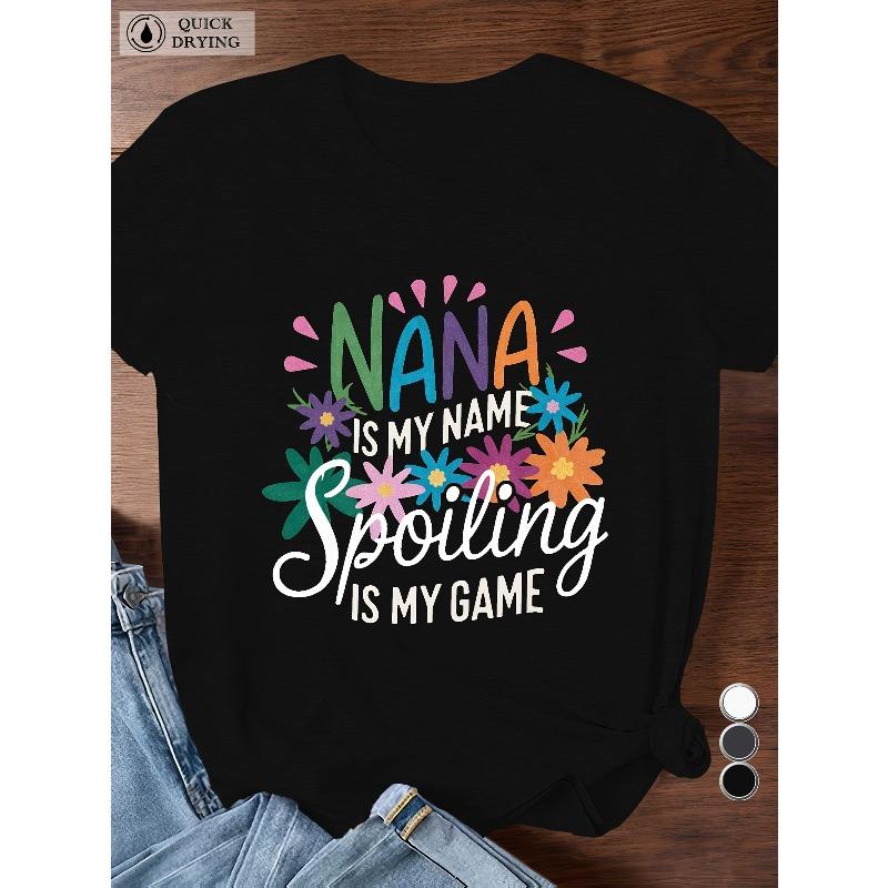 

nana SPOILING Women Plus Size Sports Short Sleeve T Shirt S чёрный