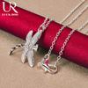 925 Sterling Silver Dragonfly Pendant Necklace Fashionable Wedding Jewelry