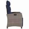 Relax garden chair with side table adjustable grey poly rattan
