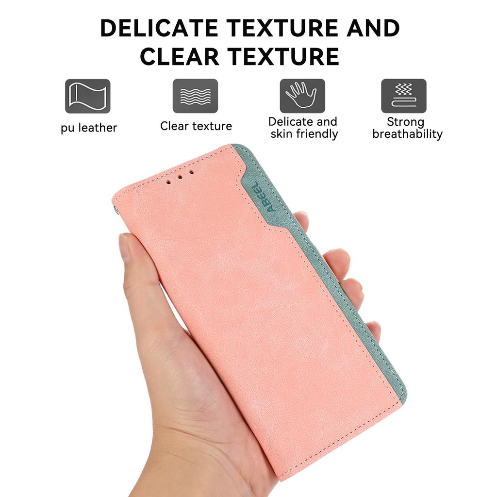 ABEEL For Samsung Galaxy S25 Ultra Case Color Splicing Leather Flip Phone Cover RFID Blocking
