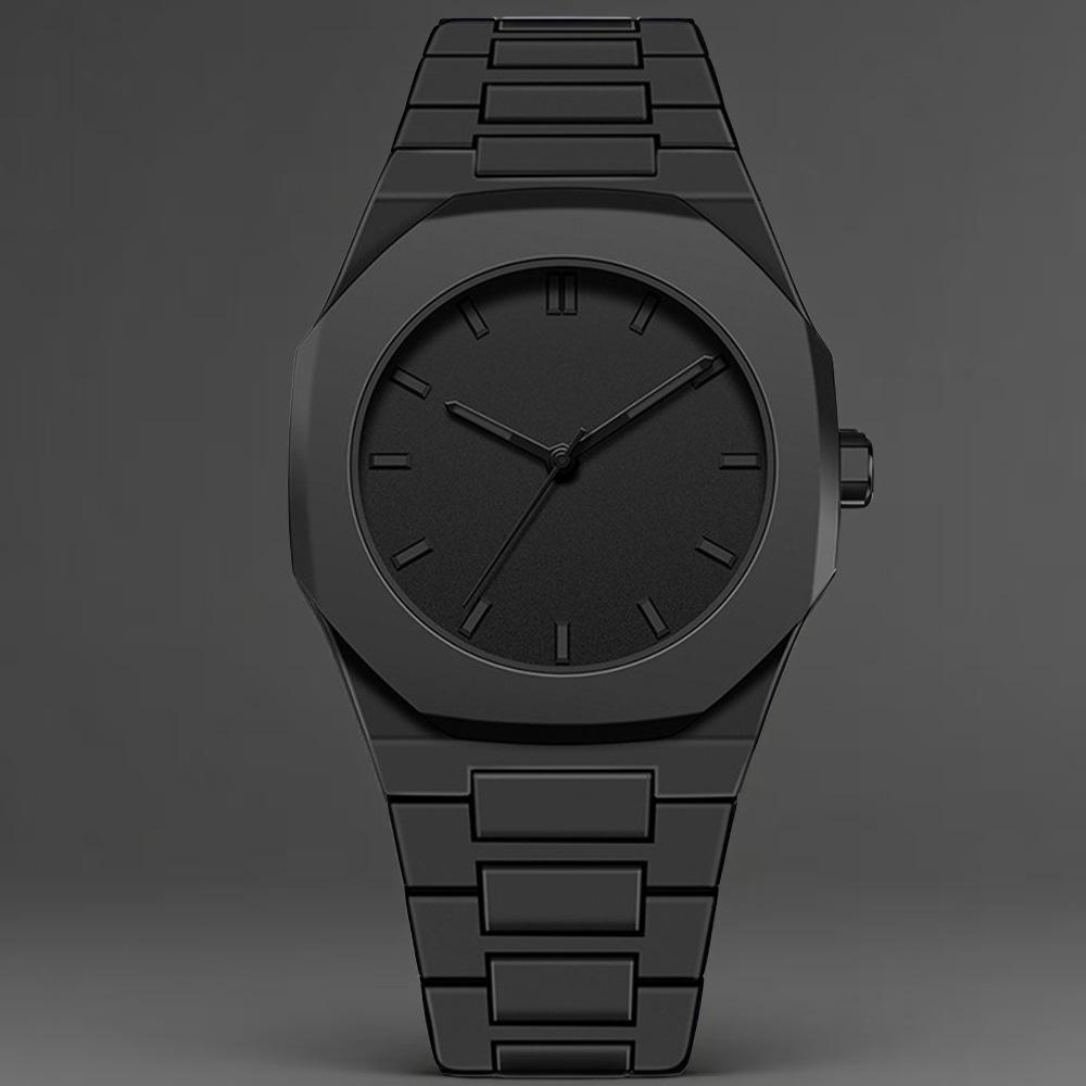 

Мужские простые черные кварцевые часы с застежкой-бабочкой и ремешком с масляной пропиткой