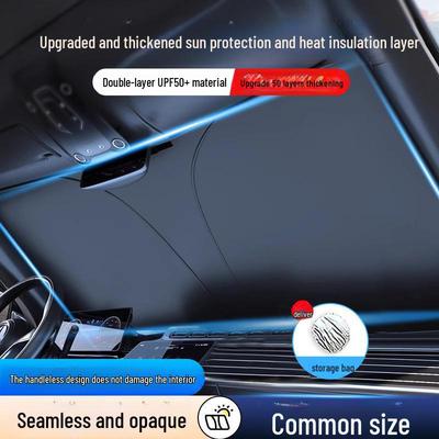 Titanium Silver Thickened Car Windshield Sunshade - Heat & UV Protection