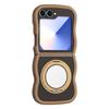 For Samsung Galaxy Z Flip6 5G/Flip5 5G Magnetic Case Mirror Rotating Kickstand Wave Edge TPU+PC Phone Cover