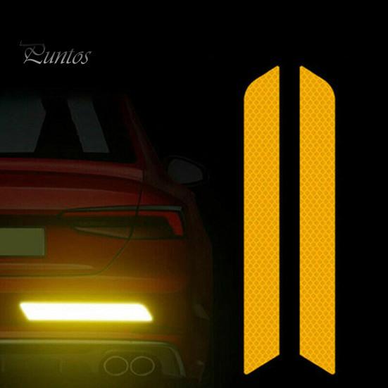 Car Sticker 1 Pair Reflective Strip Self-adhesive Strong Reflection Wear-resistant High Brightness Auto Accessories Scratch Resistant Warning