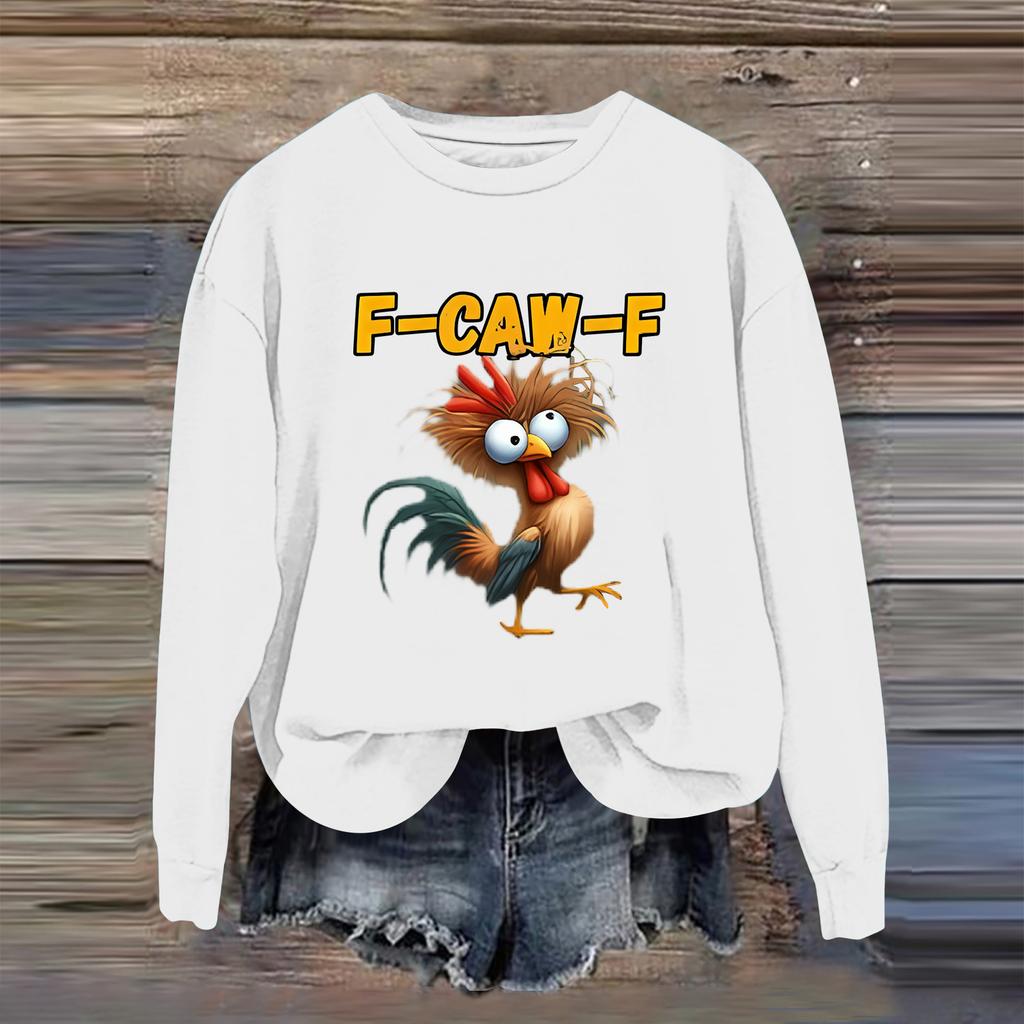 Women's Fashion Casual Long Sleeve Loose  Printed Sweatshirt