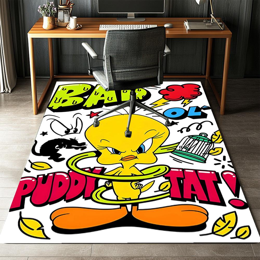 Tweety Bird Printed Carpet,Rug,for Office Chair Living Room Bedroom Kitchen Room Decor Gifts.