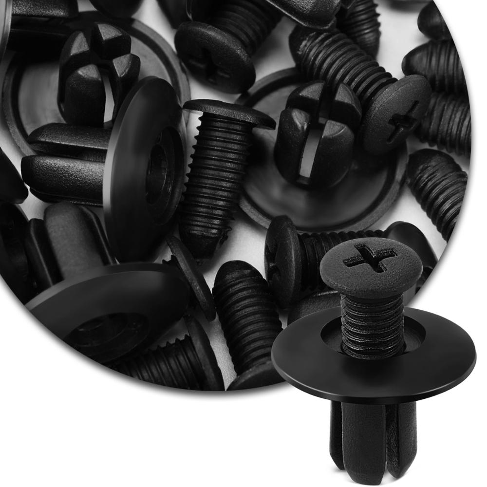 8mm Hole Door Rivet Plastic Clip 100/50/5pcs Fasteners Black Cars Lined Cover Barbs Rivet Auto Fasteners Retainer Push Pin Clips