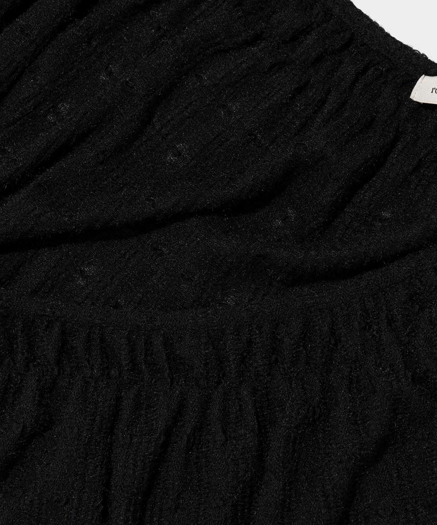 ROIDESROIS Shirred Layered Wrap Skirt (Black)