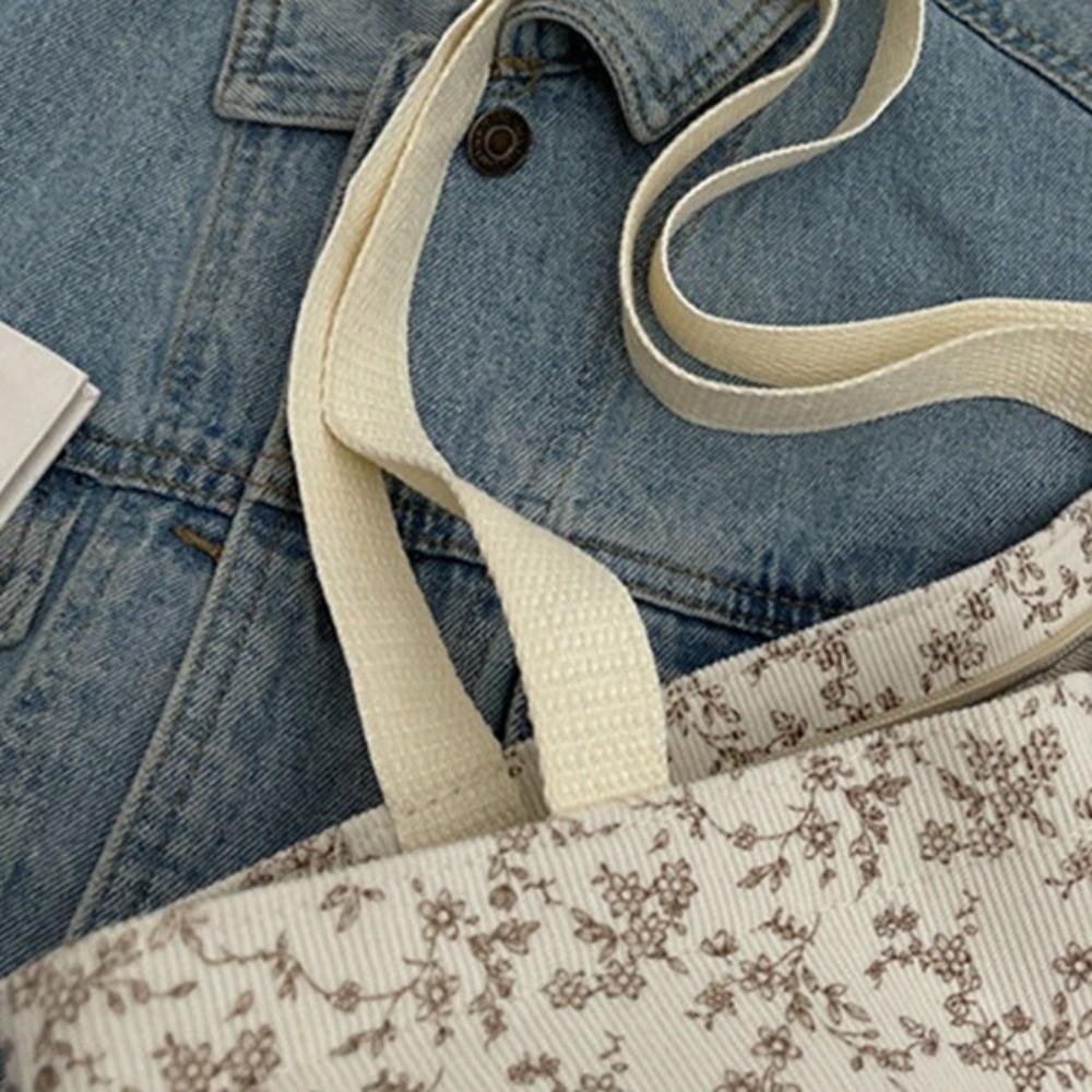 Corduroy Fabric Shoulder Bags Tender Color Handbag Trendy Casual Bags Women