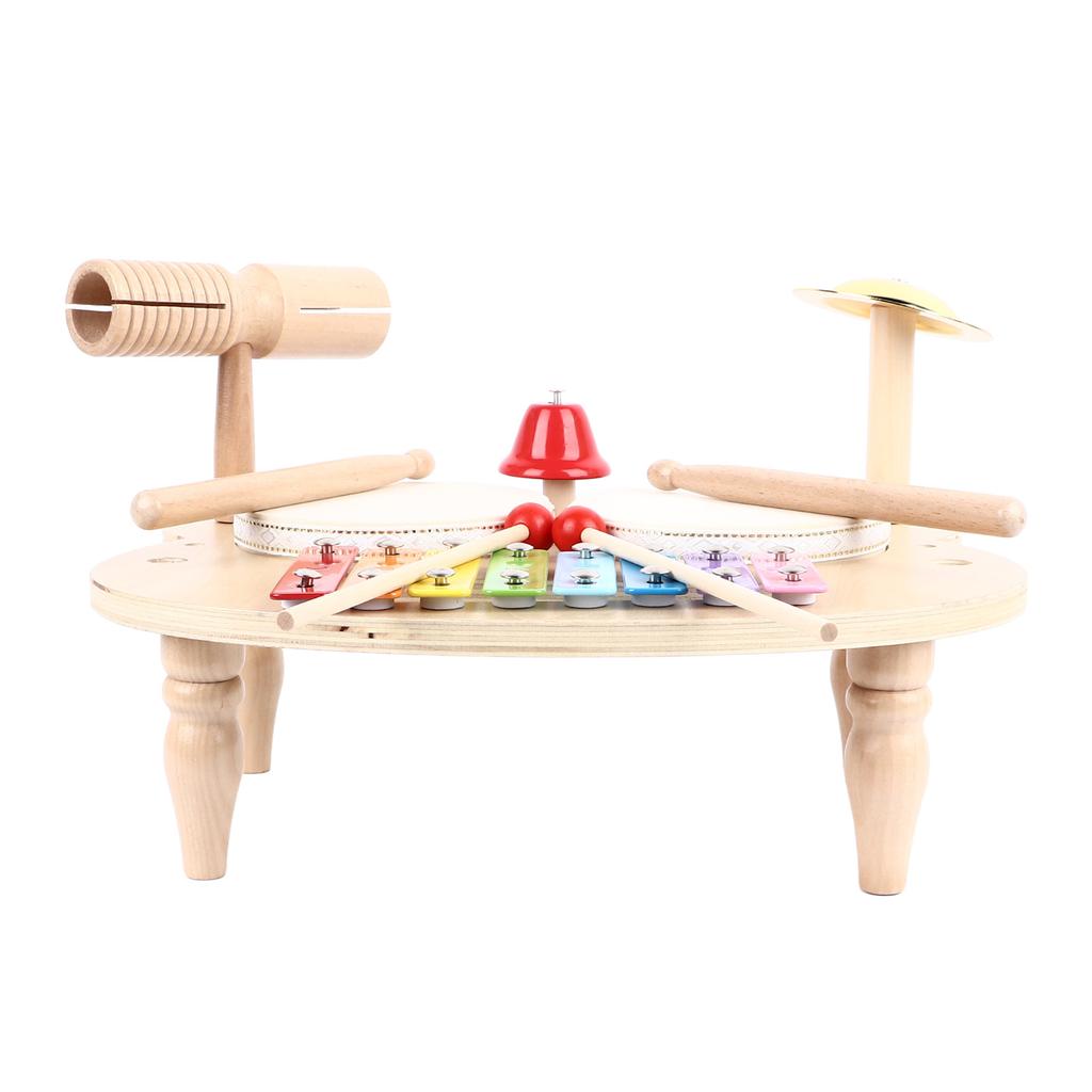 Kids Drum Set Wooden Educational Percussion All in 1 Musical Instruments for Girls Boys Gifts