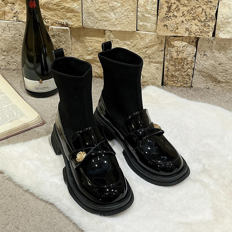 Fashion Fashion Boots for Women In the Autumn of 2025versatile and Slimming with Thick Heels and Elastic Socks