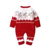 Newborn Baby Boy Girl Long Sleeve Knit Cartoon Christmas Romper Jumpsuit Clothes