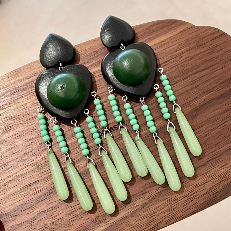 Vintage Black Series Stud Earrings 925 Silver Needle Minimalist High-End Personality Accessories for Women