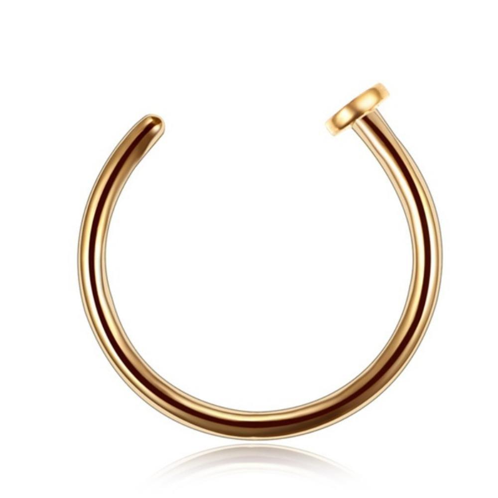 5PCS Fashion Stainless Steel Nose Rings Lip Ring Sexy Faux Septum Rings Fake Piercing Women Man Unisex Earring Studs Jewelry