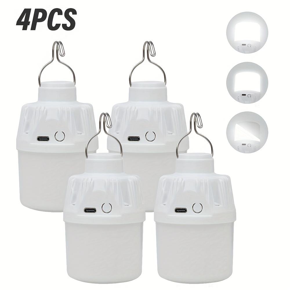 1/2/4PCS Outdoor Camping Portable Electric Lamp, Portable LED Camping Light Bulb, USB Charging, 3 Lighting Modes, White/Orange