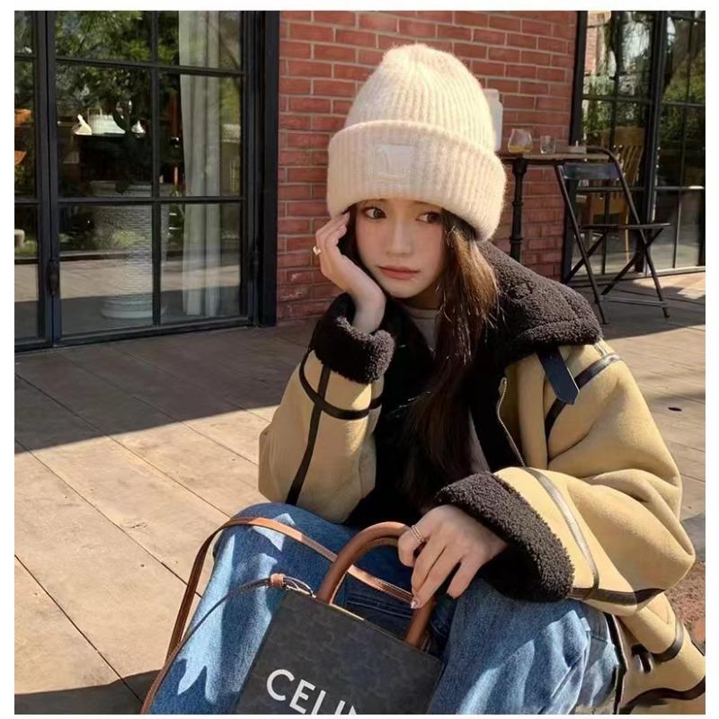 Hat Big Head Woolen Hat Women's Autumn and Winter Loose Warm Ear Protection Knitted