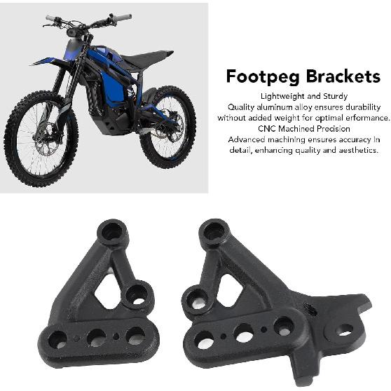 Footpeg Bracket, Durable CNC Aluminum Alloy Footpeg Mount Kit for Electric Dirt Bike Riders, Off Road Enthusiasts, Motorcycle Upgrade Scenarios