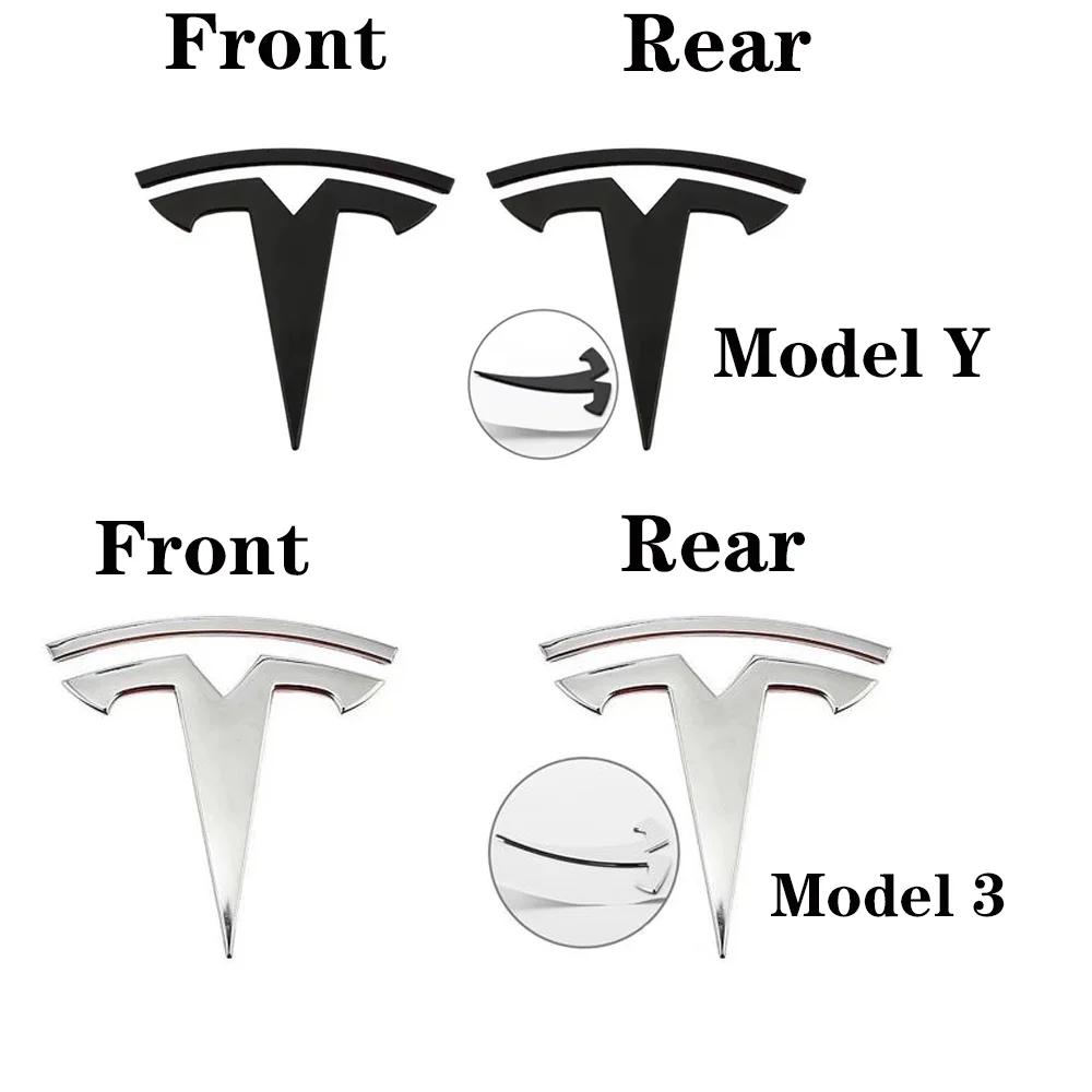 1pcs ABS for Tesla Model 3 Mode Y Car Front Hood Logo Cover Emblem Sticker Styling Auto Body Rear Trunk Badge Accessories