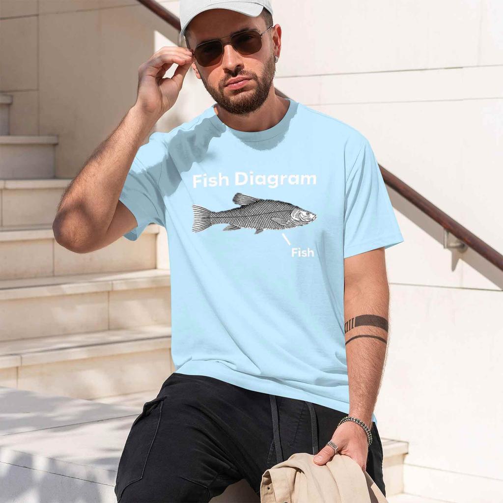 Funny Fish Diagrraphic T Shirt Retro High Quality Fashion Tshirts Tops Casual Tshirt