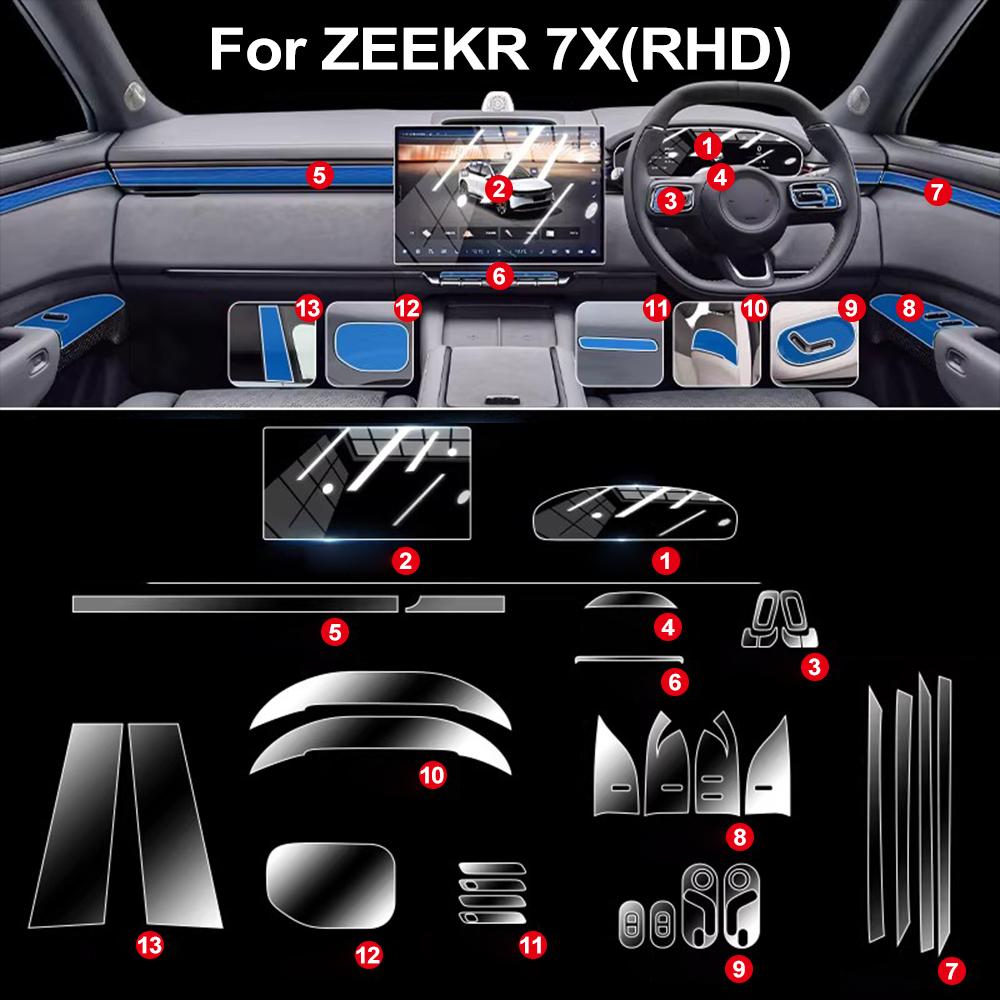 

Car Pre-cut Transparent TPU Navigation Gear Panel Center Console Anti-scratch Sticker Film for ZEEKR 7X 2026 2026 Accessories