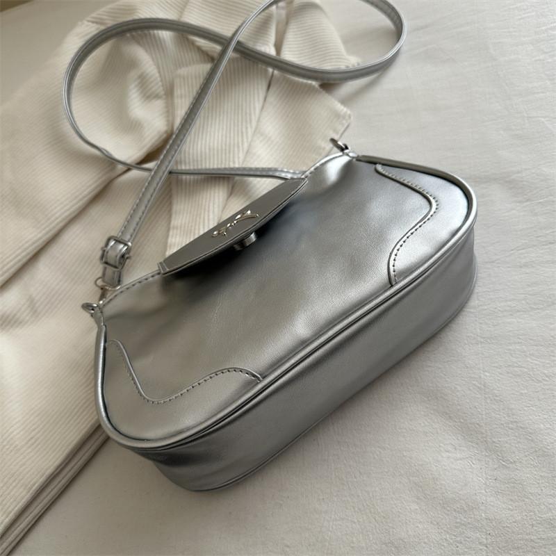 Shoulder Compact Pu Bag With Bow Decoration And Inner Layer For Commuting Daily