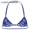 Sexy Mens Sheer Lace Lingerie Exotic Open Bras Gay Sissy Nightwear Halter Neck Adjustable Straps Wire-free Unlined Mini Bra Top