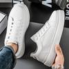 Fashion Spring Platform White Shoes Man Fashion Trend Leather Versatile Casual Shoes Thick Sole Sneakers Height Increasing Tennis Shoes