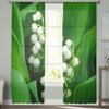 Moderne Tüllvorhänge mit Pflanzenblume für Wohnzimmer, Schlafzimmer, Zuhause, Küche, Fenster, transparente Vorhänge