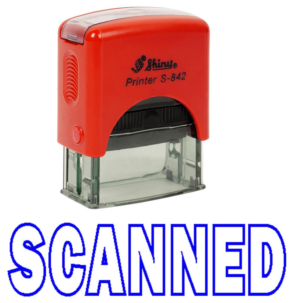 Printtoo SCANNED Self Inking Rubber Stamp Office Stationery Custom Shiny