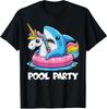 Pool Party Shark and Unicorn Summer Fun Unisex T-Shirt