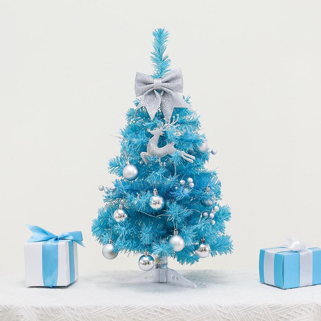 Mini Blue Tabletop Christmas Tree - 45/60cm Decorative Holiday Accent 2025