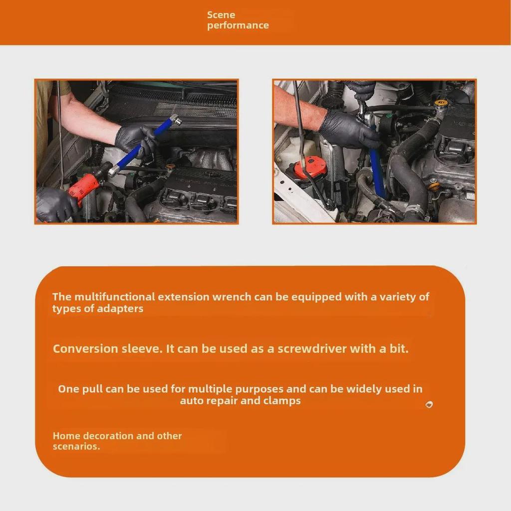 Dual-Purpose Multifunctional Offset Ratchet Wrench Extension