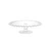 Dulton Pleated Cake Stand 250: A Beautiful and Lovely Glass Frill Stand Made of Clear Glass with a Decorative Plate. Height 7.7cm, Diameter 25cm. M-06