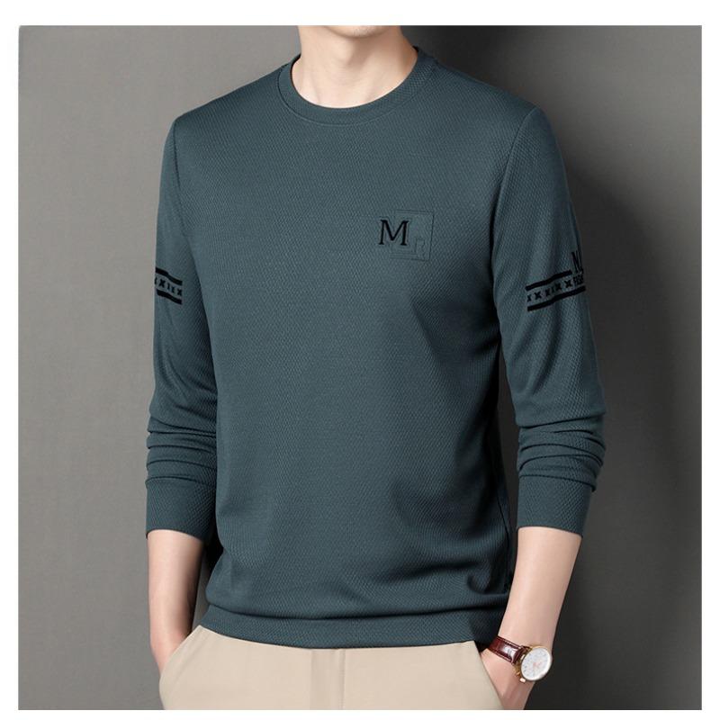 

Осенние новые мужские футболки с круглым вырезом и длинными рукавами, свободные и удобные, повседневные мужские рубашки, модные и трендовые топы XXXXL