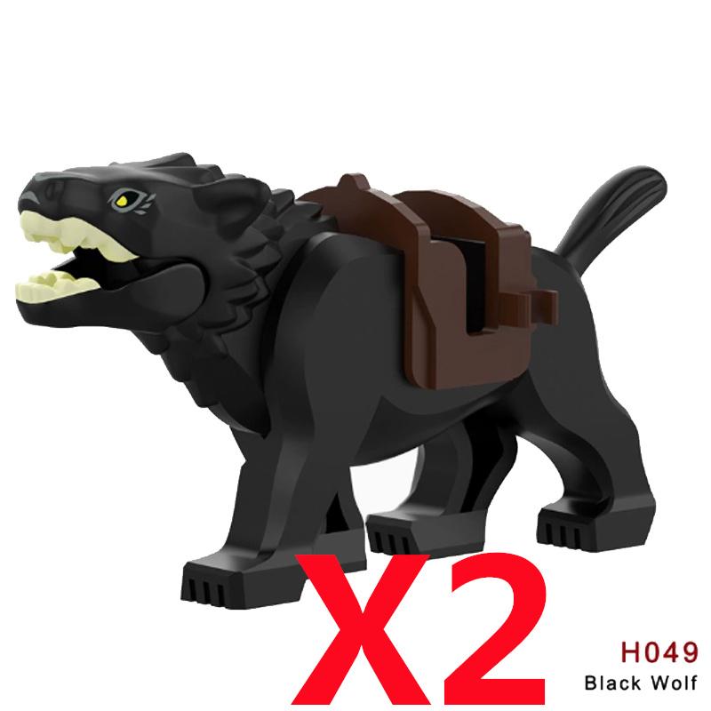 Medieval Military Castle Knight Building Blocks Riding Horse Wolf Bear Animal Vest Weapon Flag Saddle Dragon Toy Brick Gift K024
