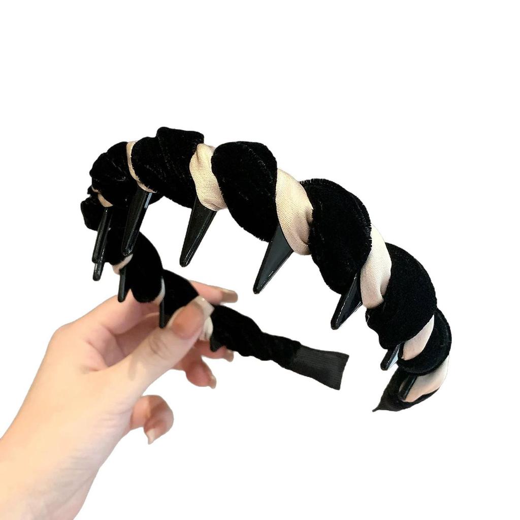 Velvet Non-Slip Toothed Headband for Women - 2025 Fashionable Skull Top Hair Accessory
