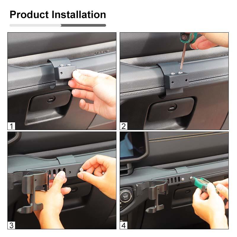 Auto Metall Co-pilot Griff Wasser Tasse Halterung Unterstützung Stehen Für Jeep Wrangler JL Für JT Gladiator 2024 Up auto Innen Zubehör