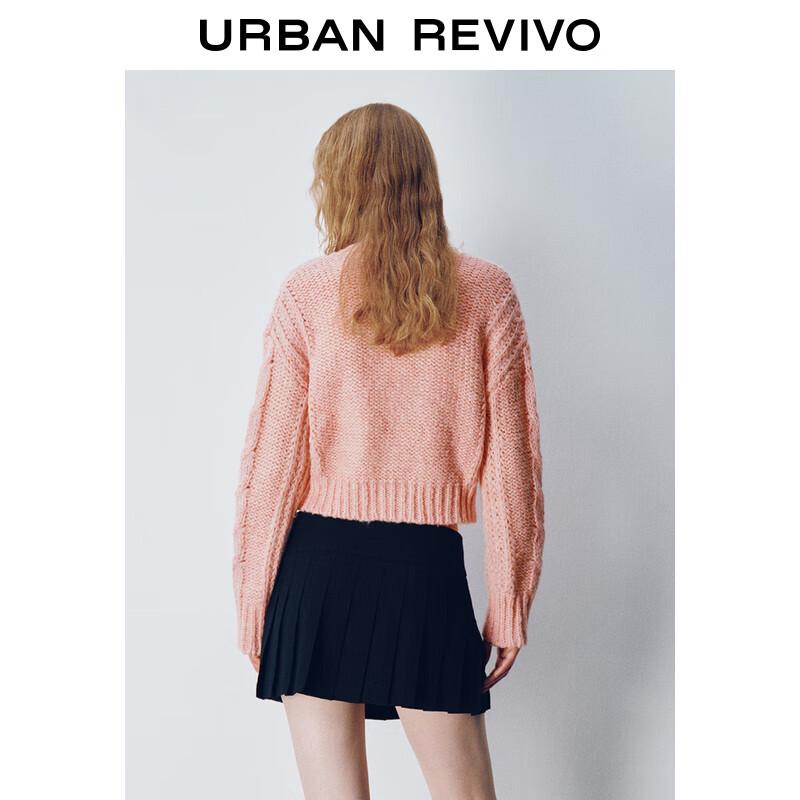 UR 2024 Autumn Women's Sweet Textured Knit Cardigan