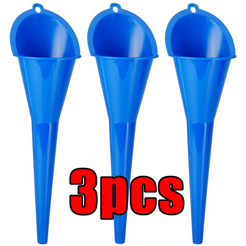 3pcs Motorcycle Long Stem Funnel Gasoline Oil Fuel Filling Tools Anti-splash Plastic Funnel Car Refueling Tools Auto Accessories